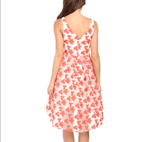 Eva by Eva Franco | Zander Butterfly Design Party Dress Orange & White-NWOT sz 2 - Picture 4 of 11